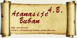 Atanasije Buban vizit kartica